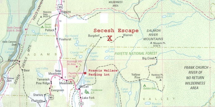 Map for Secesh & Francis Parking Lot